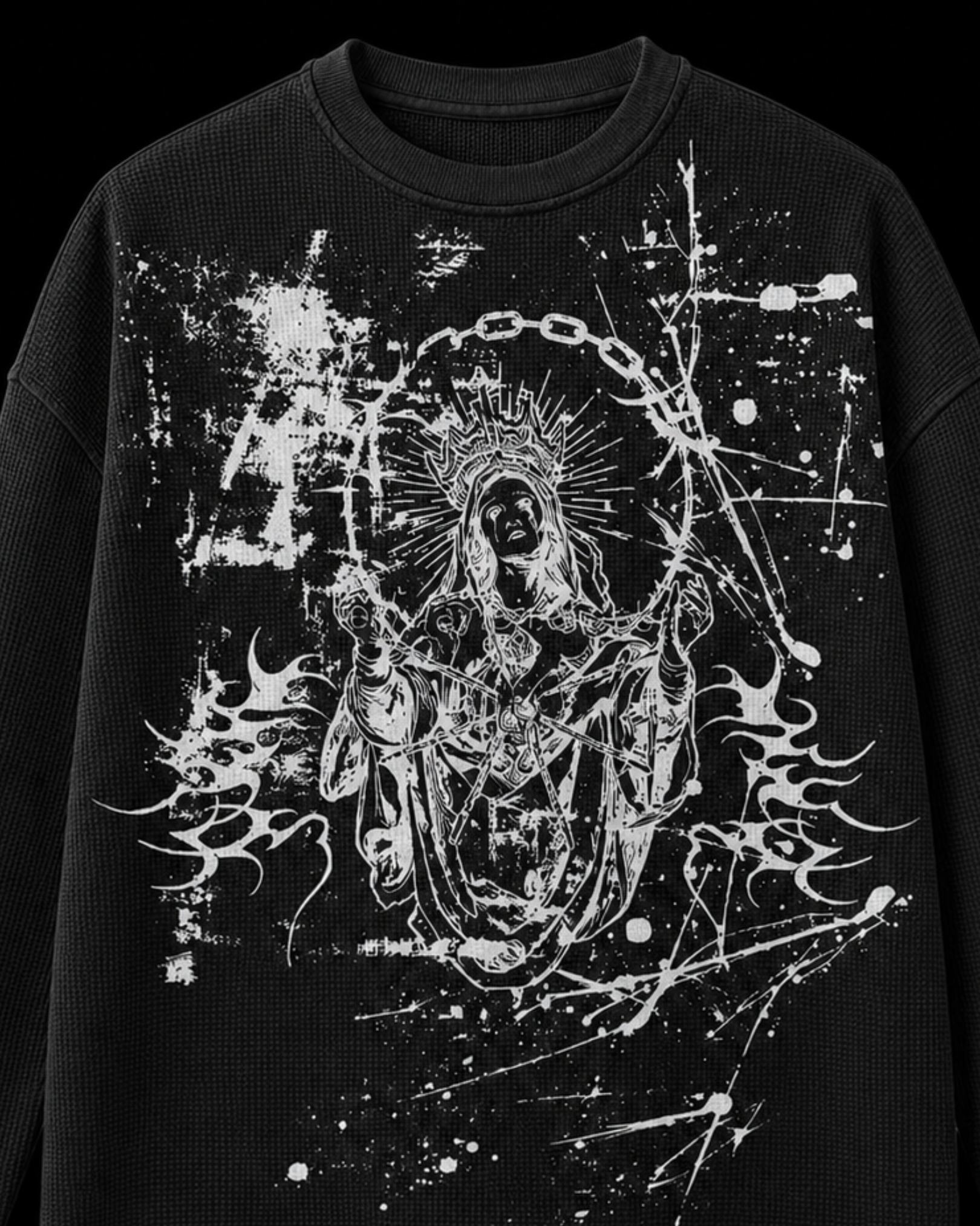 Saint Ruins Waffle Long Sleeve Tee
