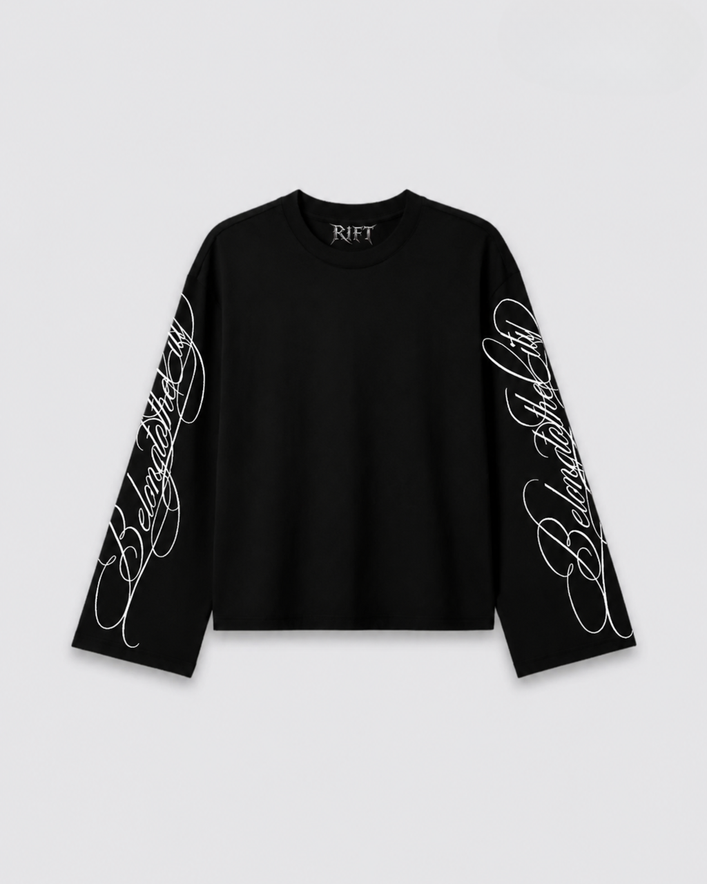 Scripted Sleeve Long Sleeve Tee