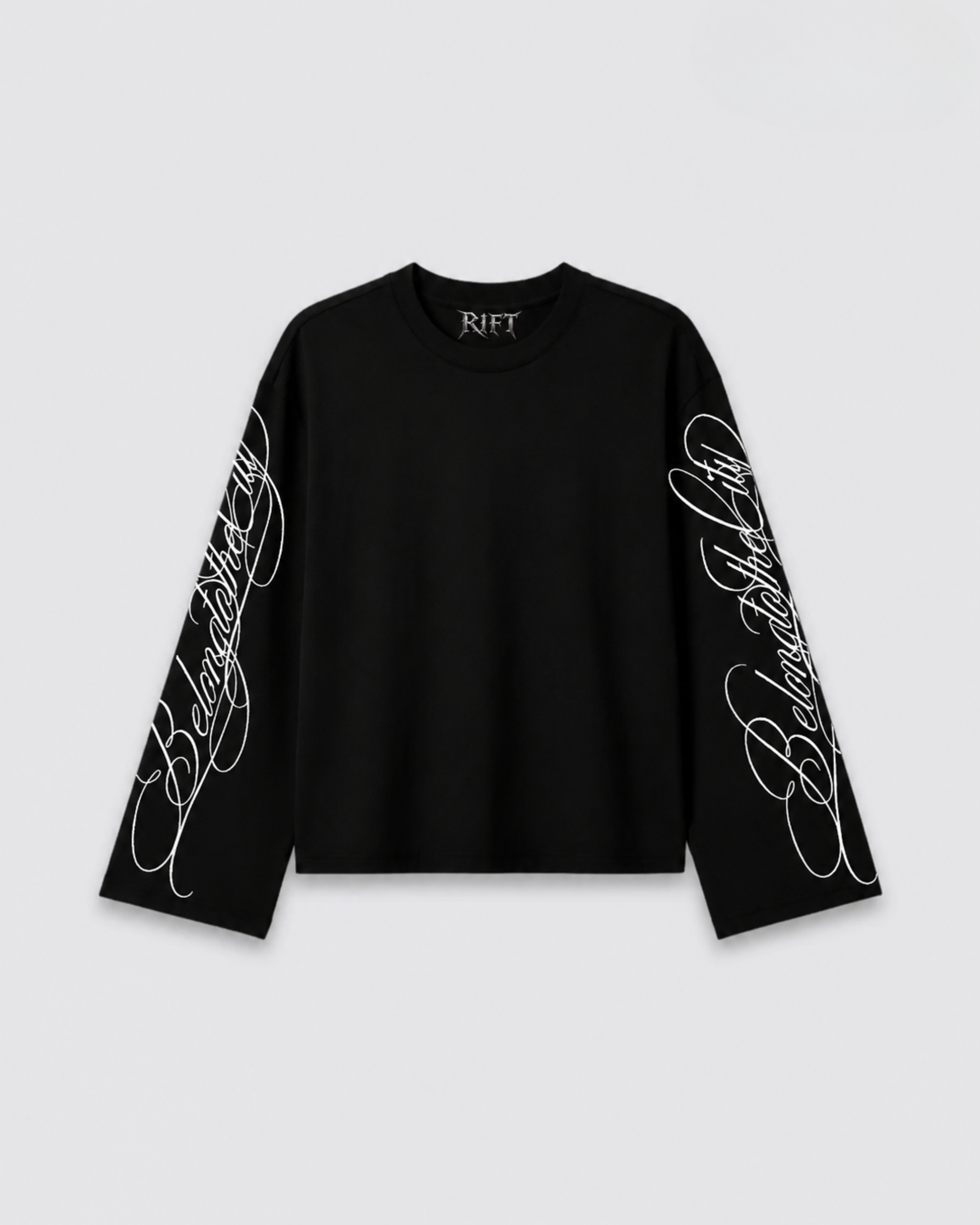 Scripted Sleeve Long Sleeve Tee