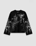 Distressed Cross Long Sleeve Tee