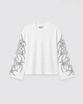 Scripted Sleeve White Tee