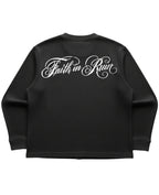Black waffle knit oversized full-sleeve Back Design