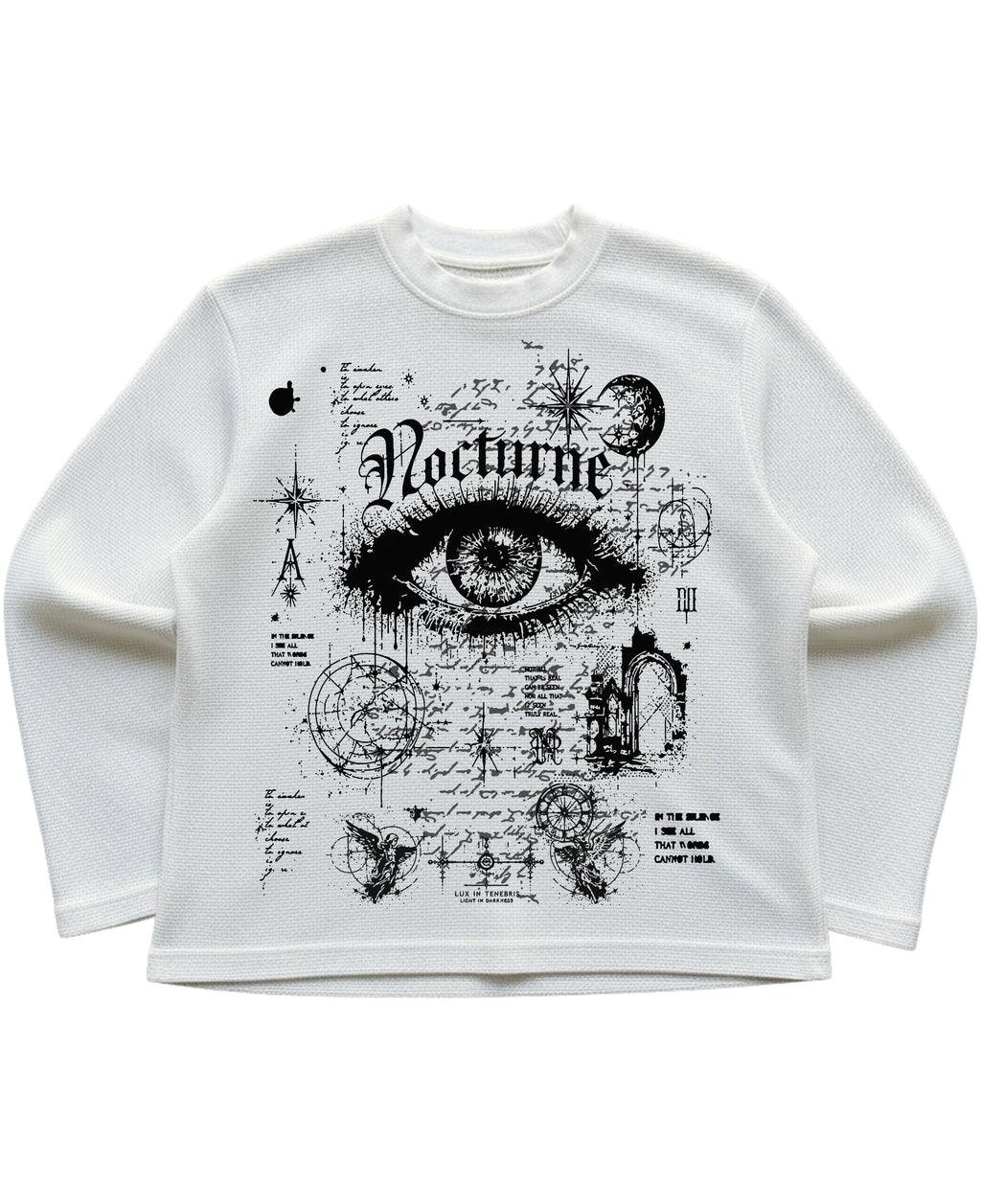 Off-white waffle knit oversized full-sleeve Front Design